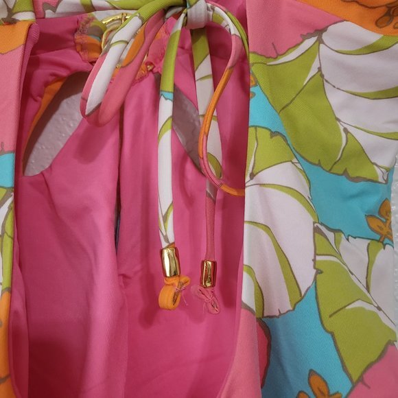 Trina Turk Playa De Flor Flutter Sleeve Maillot One Piece‎ Multicolor Swimsuit - Picture 11 of 13
